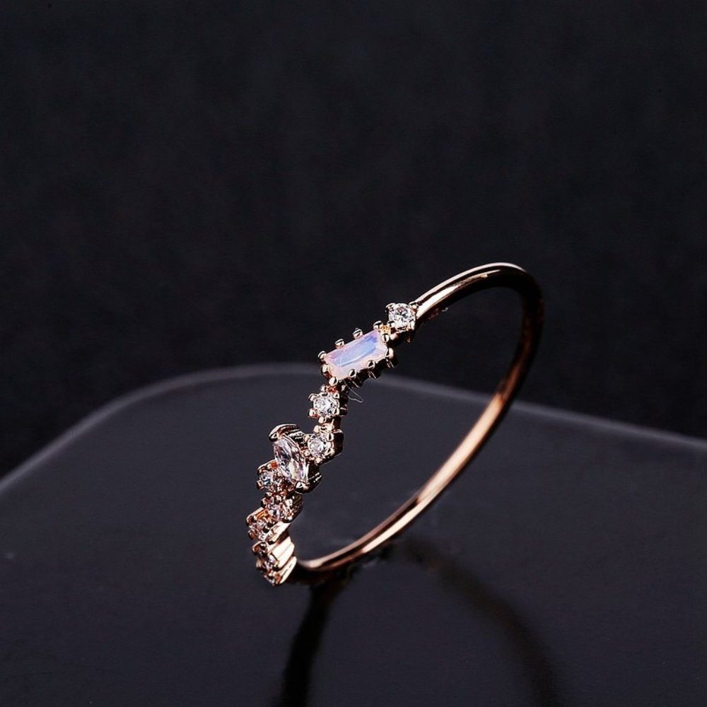 NEW Diamond Geometric Rose Gold Ring